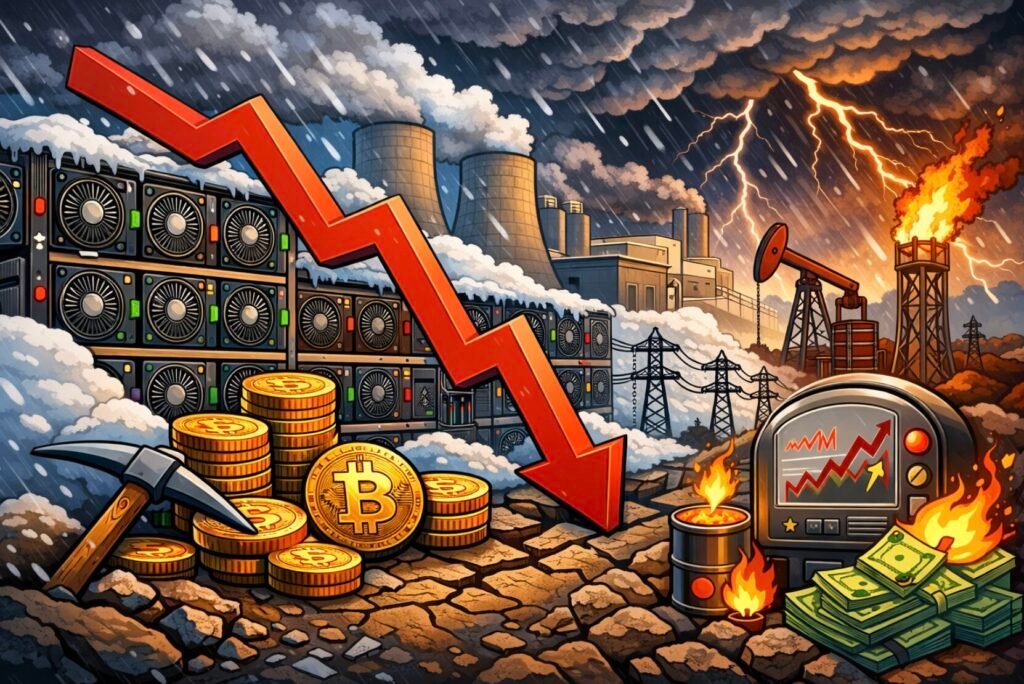 Bitcoin Mining Difficulty Drops 11% Amid Storms and Rising Costs